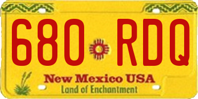 NM license plate 680RDQ