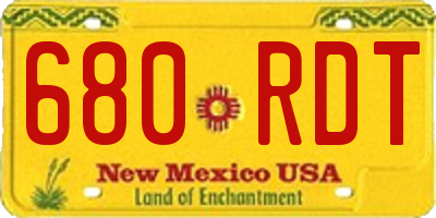 NM license plate 680RDT
