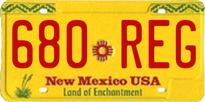 NM license plate 680REG