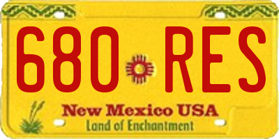 NM license plate 680RES