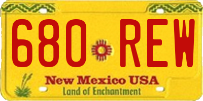 NM license plate 680REW