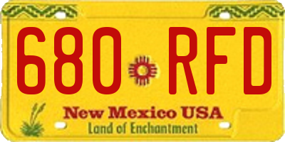 NM license plate 680RFD