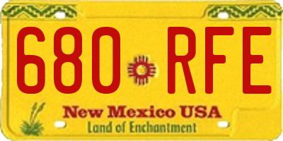 NM license plate 680RFE
