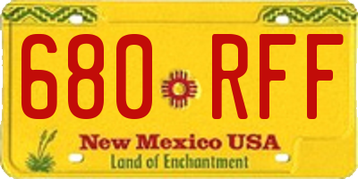 NM license plate 680RFF