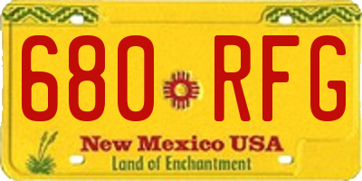 NM license plate 680RFG