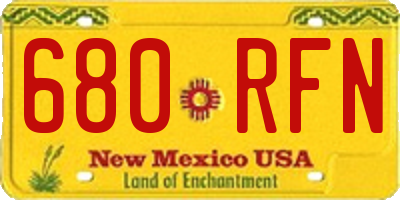 NM license plate 680RFN