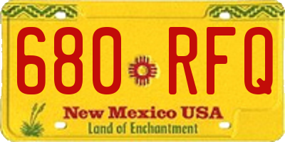 NM license plate 680RFQ