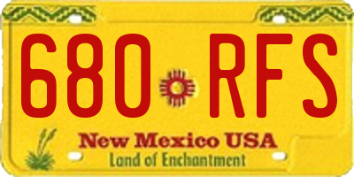 NM license plate 680RFS