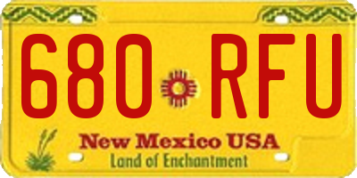NM license plate 680RFU