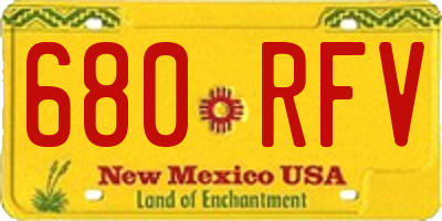 NM license plate 680RFV