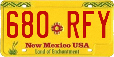 NM license plate 680RFY