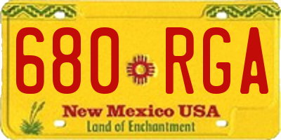 NM license plate 680RGA