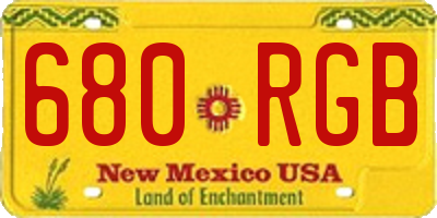 NM license plate 680RGB