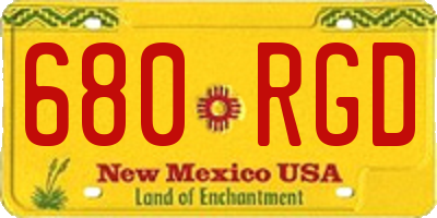 NM license plate 680RGD