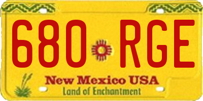 NM license plate 680RGE