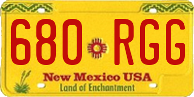 NM license plate 680RGG