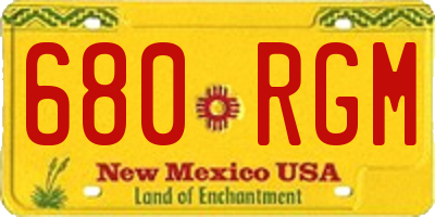 NM license plate 680RGM