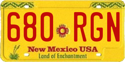 NM license plate 680RGN