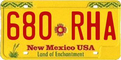 NM license plate 680RHA
