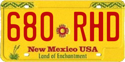 NM license plate 680RHD