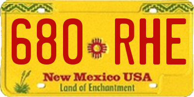 NM license plate 680RHE