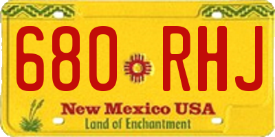 NM license plate 680RHJ
