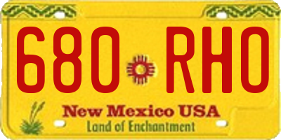 NM license plate 680RHO