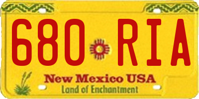 NM license plate 680RIA