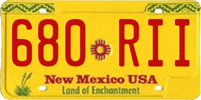 NM license plate 680RII