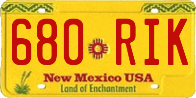 NM license plate 680RIK
