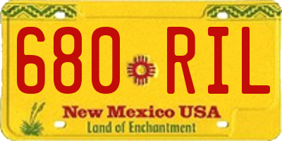NM license plate 680RIL