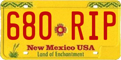 NM license plate 680RIP