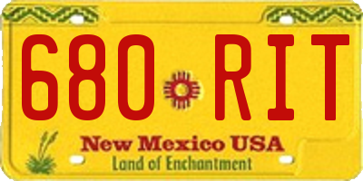 NM license plate 680RIT