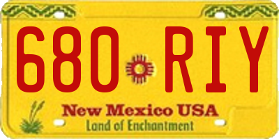 NM license plate 680RIY