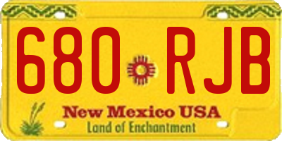 NM license plate 680RJB