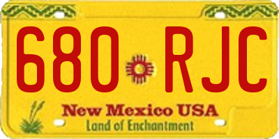 NM license plate 680RJC