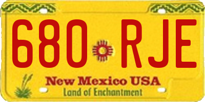 NM license plate 680RJE