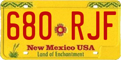 NM license plate 680RJF