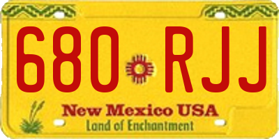 NM license plate 680RJJ