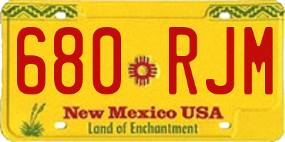 NM license plate 680RJM