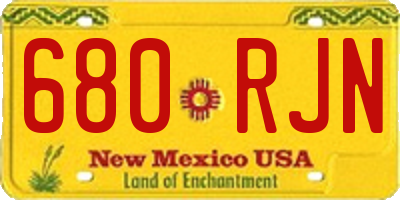 NM license plate 680RJN