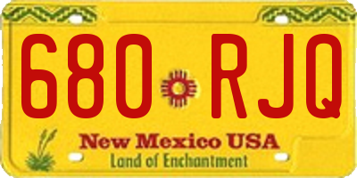 NM license plate 680RJQ