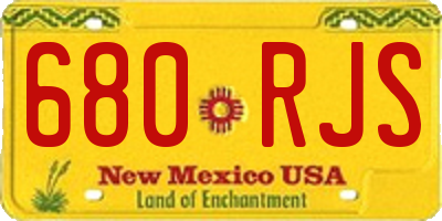 NM license plate 680RJS