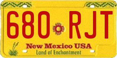 NM license plate 680RJT