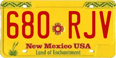 NM license plate 680RJV