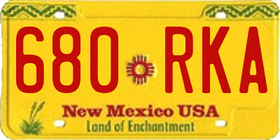 NM license plate 680RKA