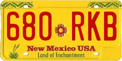 NM license plate 680RKB