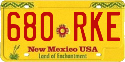 NM license plate 680RKE
