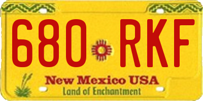 NM license plate 680RKF