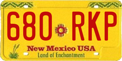NM license plate 680RKP